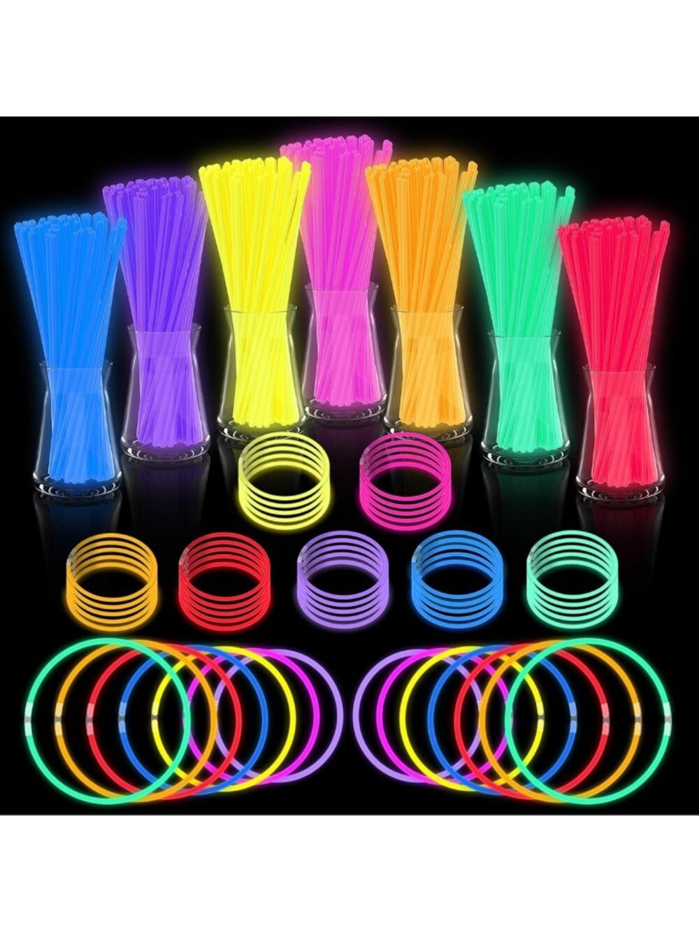 Ultra Bright 500pk Glow Sticks Party Supplies - Neon Glow Necklaces & Bracelets